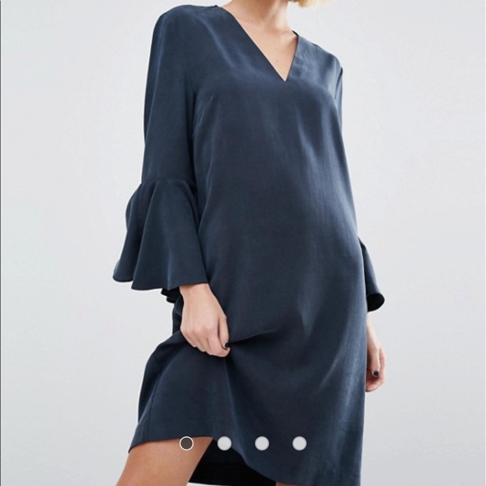 Selected dress with bell sleeve